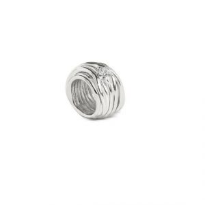 Rubinia Gioielli Mini 13 fili Oro bianco 9kt ciondolo con diamante bianco