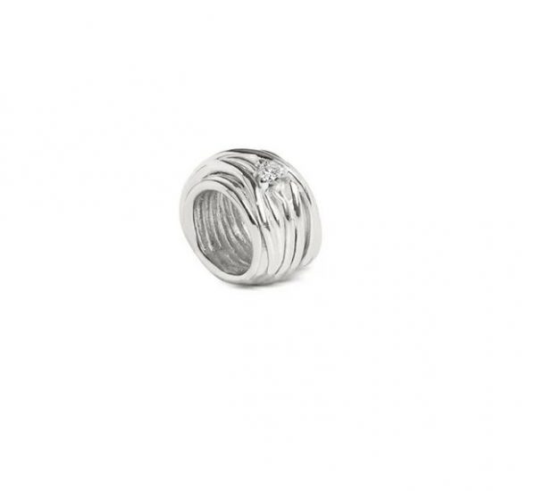 Rubinia Gioielli Mini 13 fili Oro bianco 9kt ciondolo con diamante bianco