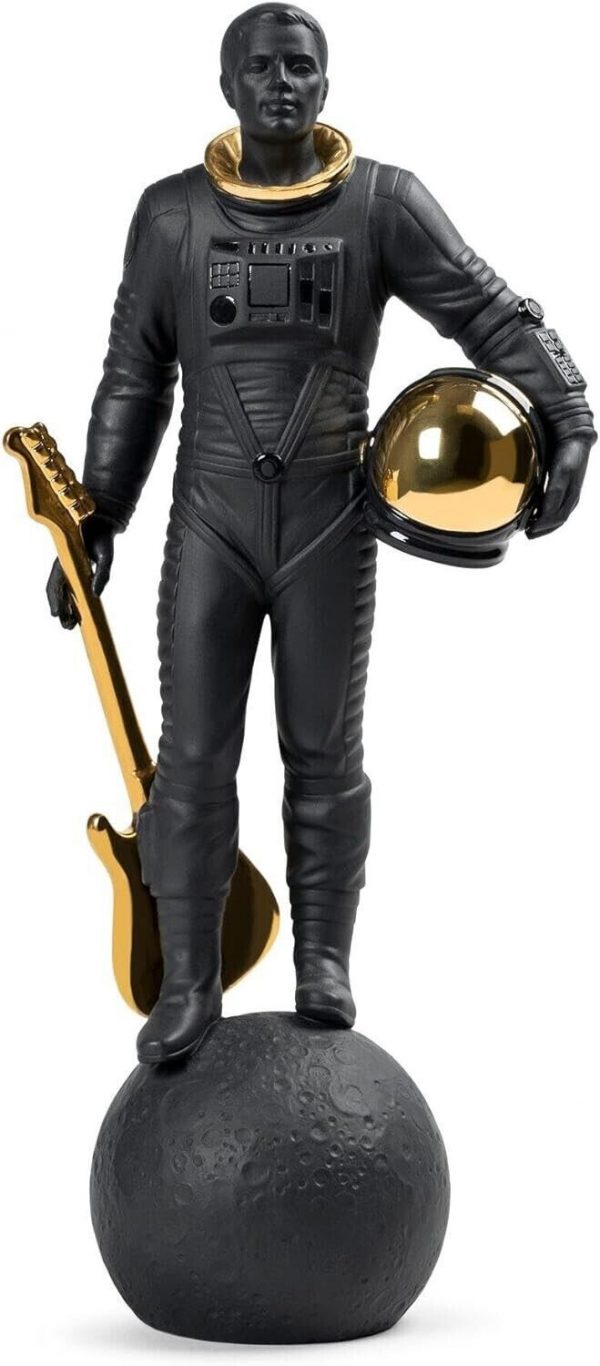 Lladrò Statua Walking On The Moon Nero e Oro Ref. 01009409