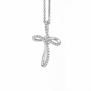 Giorgio Visconti Girocollo pavè di diamanti croce collana ciondolo pendente 374