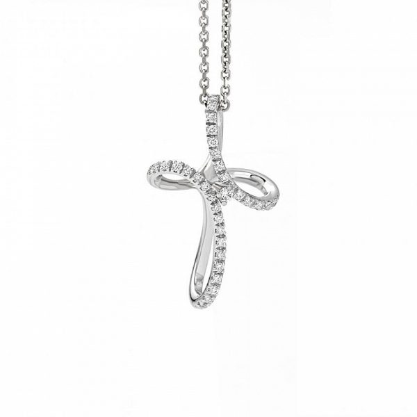 Giorgio Visconti Girocollo pavè di diamanti croce collana ciondolo pendente 374