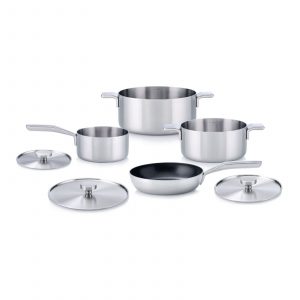 Set di pentole 7 pezzi Bones Masterpro x Alessi batteria trilamina acciaio