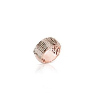 Sogni Anello Fascia Oro Rosa Zirconi Brown, Champagne bianco