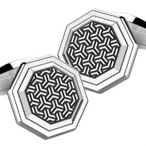 Zancan Gemelli Uomo EXG079 Argento esagonale argento matrimonio compleanno
