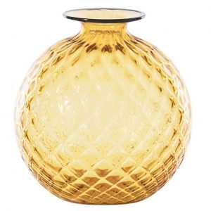Venini MONOFIORE BALLOTON vaso vetro di Murano made in italy AMBRA 20.5cm