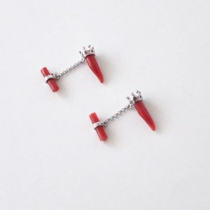 Lucedeimieiocchi Gemelli Principe argento e corallo rosso