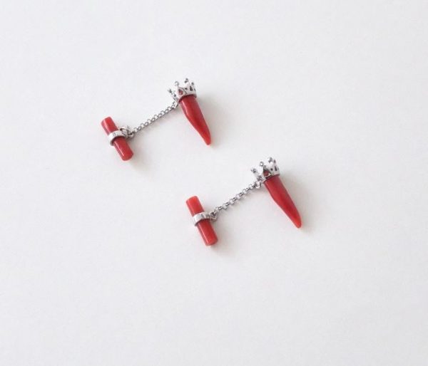 Lucedeimieiocchi Gemelli Principe argento e corallo rosso