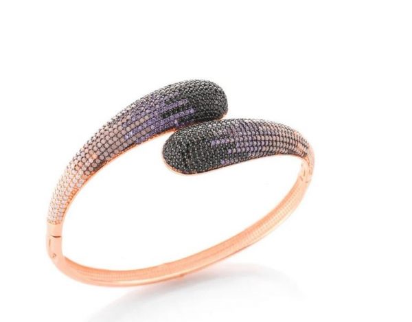 Sogni Bracciale contrariè pavè di zirconi colorati argento placcatura oro