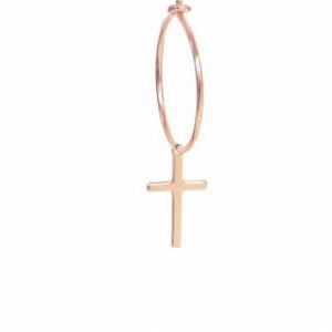 Maman et Sophie aurum mono ORECCHINO CERCHIO 18KT croce oraum9c