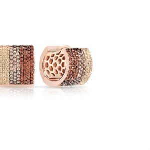 Sogni Orecchini bullone pavé zirconi colorato marrone argento placcatura oro