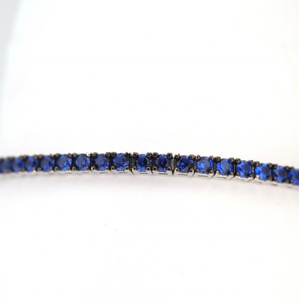 Zancan Bracciale Tennis in Argento con Zirconi BLU ESB120