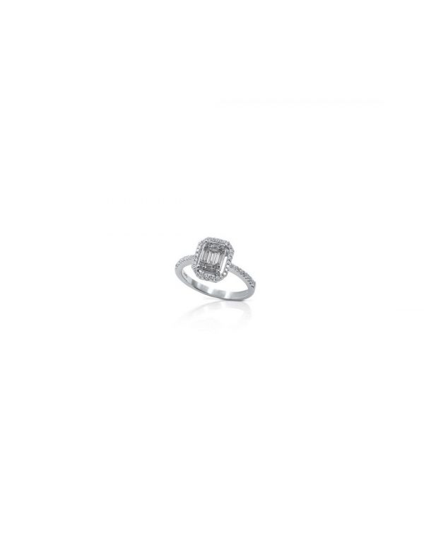 Gianni Carità Anello Baguette con Oro bianco e diamanti NUOVO FA2248/OB