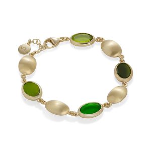 AQUAFORTE Bracciale Caramelle Ovali con paste vitree nelle nuances del verde