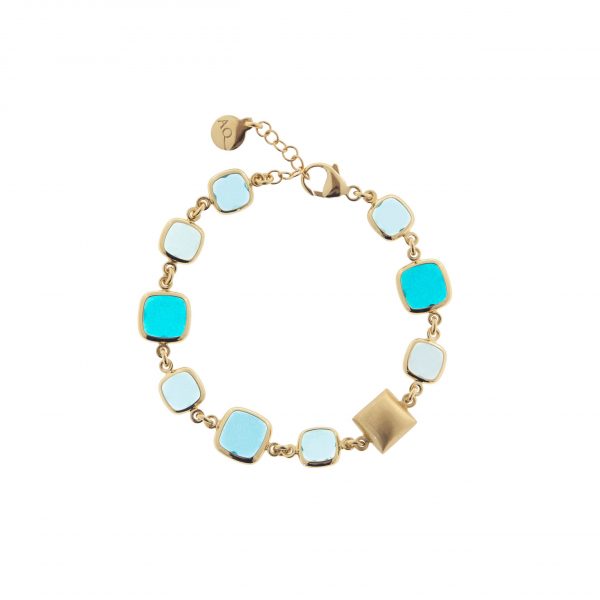 AQUAFORTE Bracciale Aquacaramelle Marine con paste vitree npetrolio H4182756