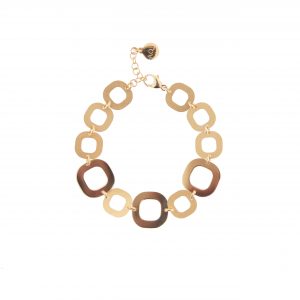 AQUAFORTE Bracciale Vintage Glamour con lastre quadre lucide e satinate