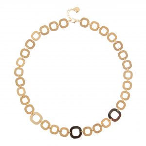 AQUAFORTE Collana Vintage Glamour con lastre quadre lucide e satinate