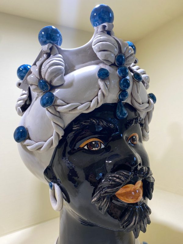 Verus Testa di Moro Uomo Liberty Black Blu and White caltagirone 42cm nero - immagine 3