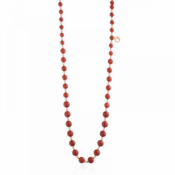 LELUNE GLAMOUR Collana Vaiana pasta di corallo e perle d'acqua dolce LGNK586