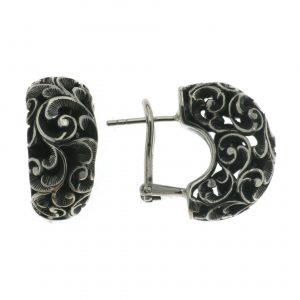 Maria e Luisa Jewels Orecchini a bombati a lobo in argento brunito OA0101