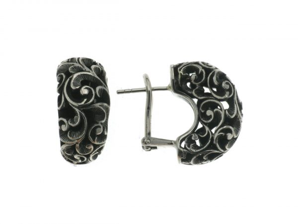Maria e Luisa Jewels Orecchini a bombati a lobo in argento brunito OA0101