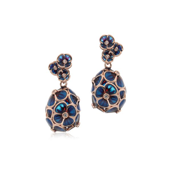 Tsars Collection TAMARA Collection Orecchini in Argento placcato oro rosa con smalto