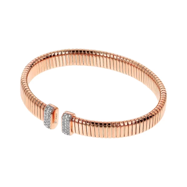 Bronzallure Bracciale Rigido Tubogas con Pavé di Cubic Zirconia WSBZ02401.WR