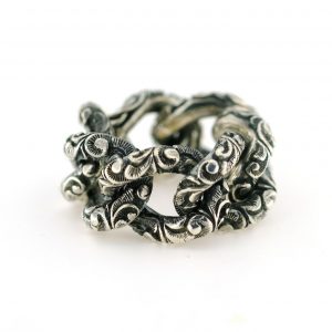 Maria e Luisa Jewels Anello in argento brunito catena groumette AA0029