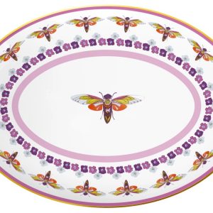 Baci Milano Amazzonia Piatto Ovale 19.5*26.5cm in porcellana farfalle