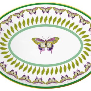 Baci Milano Amazzonia Piatto Ovale 23*31cm in porcellana farfalle