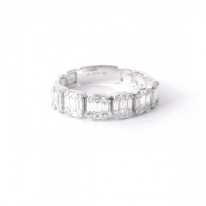 Gianni Carità Anello Baguette veretta diamanti in oro bianco