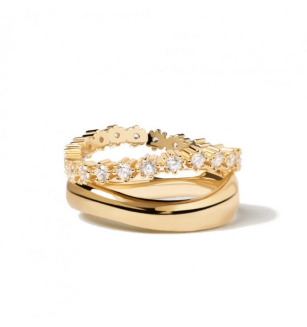 PDPAOLA Anello Motion donna AN01-463 Argento 925 misura 16 zirconi bianchi