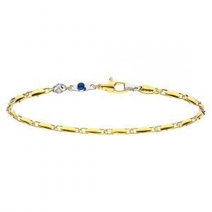 Bracciale da Uomo Zancan Insignia in Oro Bicolore con Zaffiro Blu e Diamanti