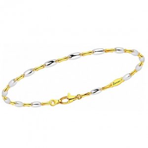 Zancan Bracciale in Oro 18kt giallo e bianco uomo con pepite EB809GB
