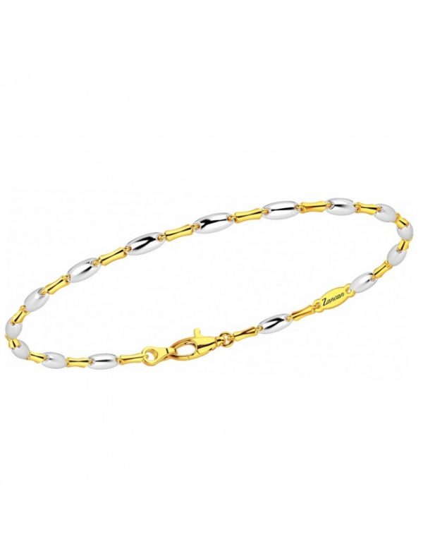 Zancan Bracciale in Oro 18kt giallo e bianco uomo con pepite EB809GB