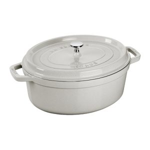 Staub Cocotte ovale color tartufo bianco 31 cm pentola con coperchio