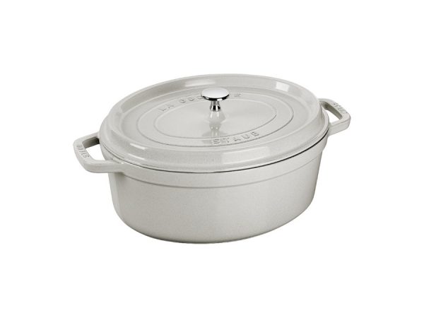 Staub Cocotte ovale color tartufo bianco 31 cm pentola con coperchio