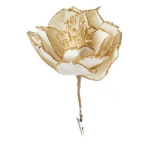 L'Oca Nera Danza di fiori, fiore con clip bianco ø18x23h cm albero centrotavola