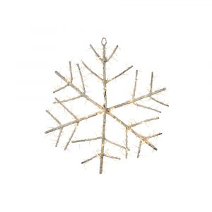 L'Oca Nera Fiocco di neve ghiacciato con led fuoriporta con led 50cm