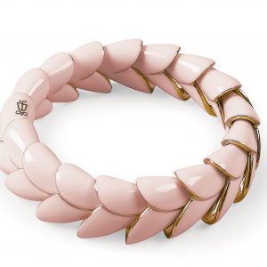 Lladrò Heliconia Bracciale in porcellana e rifiniture oro ROSA