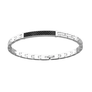 Zancan Bracciale da uomo in acciaio dettagli neri EHB194