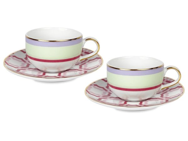 Baci Milano Firenze Set due tazzine da caffè in porcellana con piattino