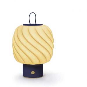 Lladrò Ice Cream portable lamp. Medium. Blue lampada appoggio in porcellana