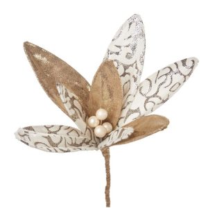 L'Oca Nera Intarsi dorati, fiore con stelo ø30x34h cm albero centrotavola