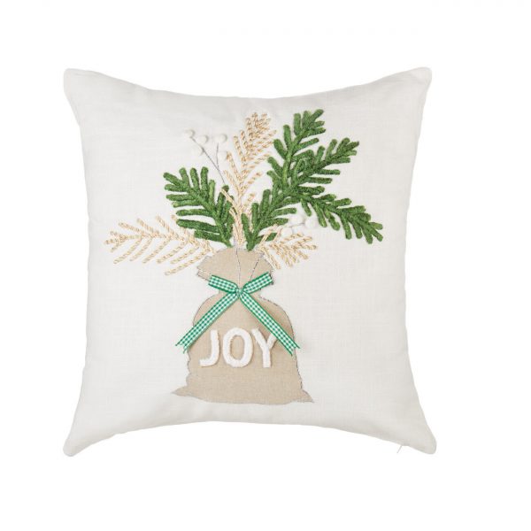 L'Oca Nera Cuscino Natalizio Quadrato Joy 45x45 cm natale bianco