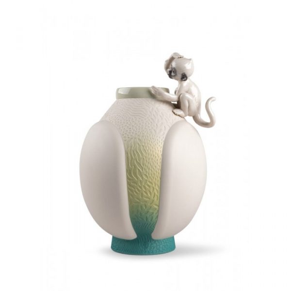 Lladrò Statua Vaso con scimmia in porcellana Ref. 01009499