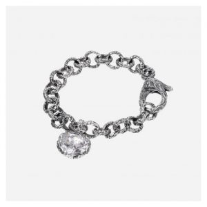 Maria e Luisa Jewels BRACCIALE CON PIETRA TONDA SFACCETTATA CRISTALLO DI ROCCA