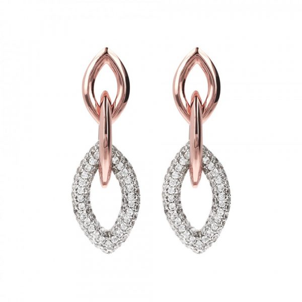 Bronzallure Orecchini pendenti Marquise ovale zirconi WSBZ01087.WR