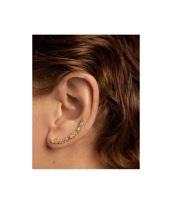 PDPAOLA Orecchini rampicanti Rainbow Argento 925 zirconi colorati - immagine 3