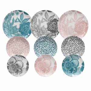 Andrea Fontebasso Servizio di Piatti 18 pz Peonia fiori porcellana