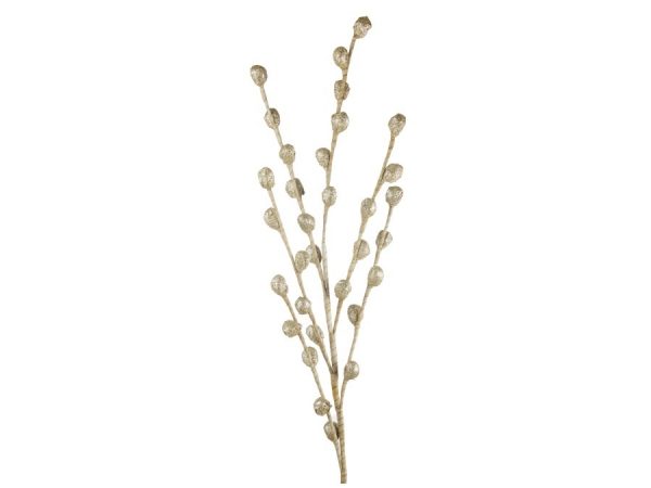 L'Oca Nera Preziosi petali oro, fiore 85h cm ramo fiore bacche